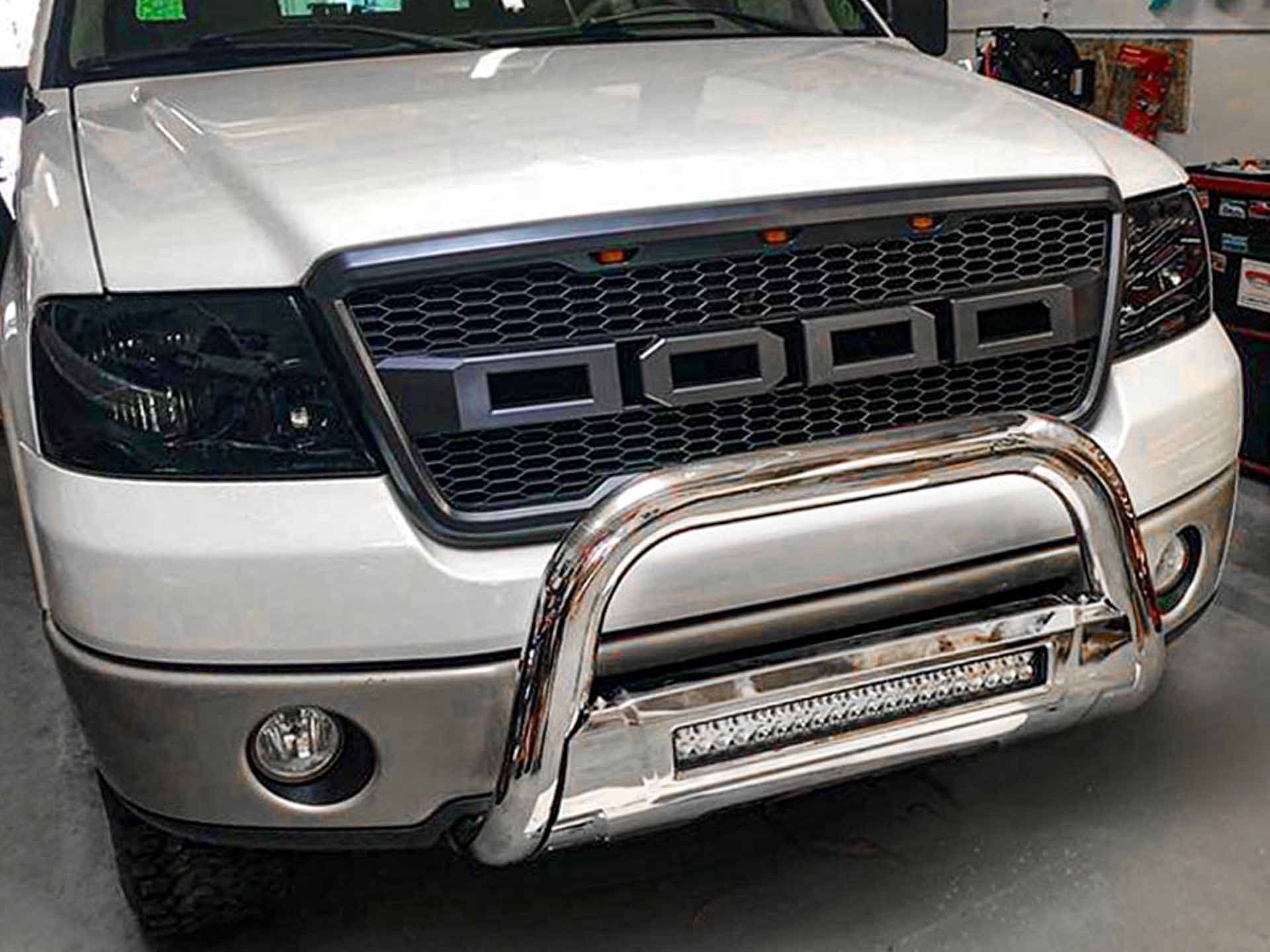 Ford F150 white grill light tint after