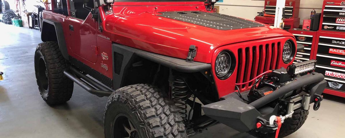 Red Jeep Wrangler Wheels Lift Lights | A to Z Motorsports